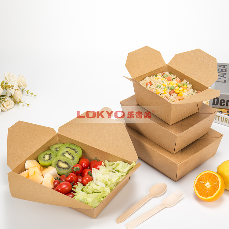 Kraft paper to go salad boxes