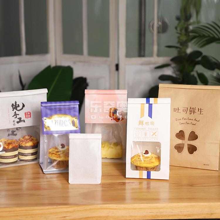 paper toast bread bag with window