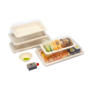 Compostable dispoable sushi tray
