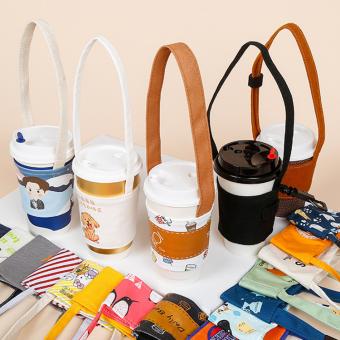 Canvas Tote Bag Cup Holder